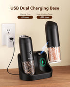WONMAKE Gravity Electric Salt and Pepper Grinder Set - Image 2
