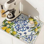 Lemon Dish Drying Mat 24x18 Inch, Italian Olive Tree Dish Drainer Mats Summer - Image 7