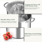Leonyo 16 Quart Stock Pot With Lid, 18/10 Stainless Steel Stockpot, large - Image 6