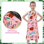 2 Pack Kids Apron, Cute Cooking Aprons, Waterproof Art Apron - Image 4