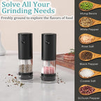 Electric Salt and Pepper Grinder Set, Automatic Salt Pepper Mill Grinder - Image 7