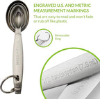 Spring Chef Stainless Steel Measuring Spoons Set of 7, Oval Metal Teaspoon & - Image 3