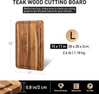 Teak Cutting Board 15inch Non Slip Over Sink Kitchen 2025 First Apartment - Image 3