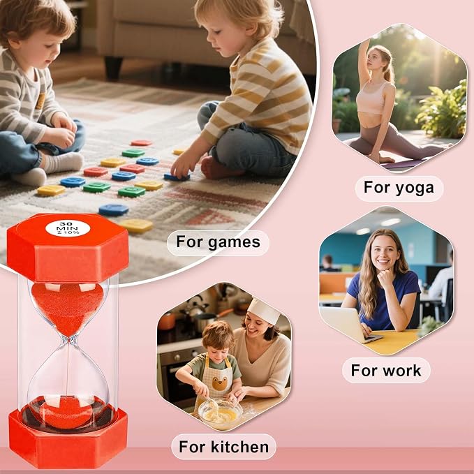 2 Minute Sand Timer Hourglass, Unbreakable Hexagon Plastic Sand Watch Reloj De - Image 6