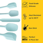 Silicone Spatula Set, 5 Piece Food Grade Rubber Spatulas - Image 3