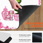 Pink Chinoiserie Dish Drying Mat - Image 7
