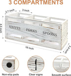 Farmhouse Wooden Utensil Caddy Party Cutlery Silverware Holder Small Wood - Image 3