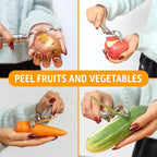 Potato Peeler Stainless Steel, Curved Multifunctional Vegetable Peeler - Image 8