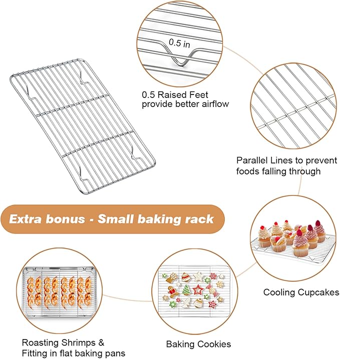 TeamFar Roasting Pan with Rack, 14 Inch Stainless Steel Turkey Roaster Lasagna - Image 4