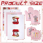Leinuosen 8 Pcs Kitchen Towels and Oven Mitts Sets Pot Holders Dishcloths Set - Image 3