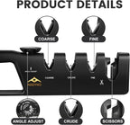 4-in-1 Knife Sharpener with Angle Guide, Adjustable Edge, 3-Stage - Image 3