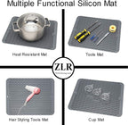 ZLR 2 Pcs Silicone Dish Drying Mat & Heat Resistant Trivet - Image 4