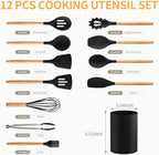 Silicone Cooking Utensil Set, Nonstick 446°F Heat-Resistant Cookware Kitchen - Image 2
