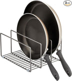 mDesign Metal Pan Organizer for Kitchen Cabinet, Pantry Shelf by mDesign