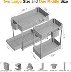 Sevenblue 3 Pack Under Sink Organizers, 2-Tier Multi-Use Kitchen and Bathroom - Image 2