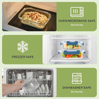 HOMBERKING 8 Pack Glass Food Storage Containers - Image 4