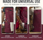 Asaya Chef and BBQ Apron with Bottle Opener and Hand Towel - 10oz Cotton Canvas - Image 7
