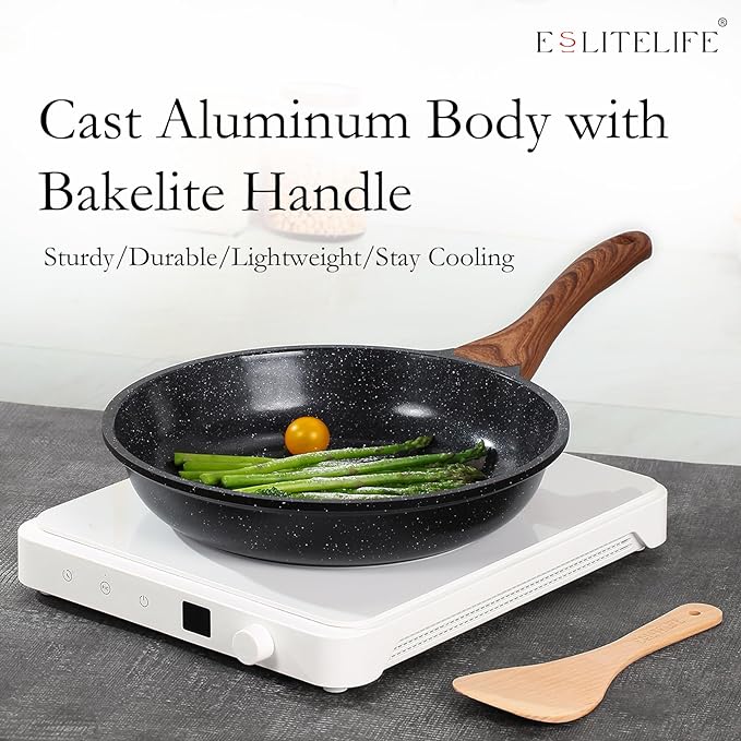 ESLITE LIFE Nonstick Ceramic Frying Pan Skillet, Non-Toxic Egg Omelette Kitchen - Image 5
