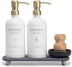 Kitchen Soap Dispenser Set - 16OZ White Glass Bottle by ORCHID+HOME