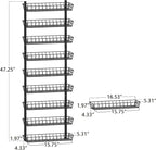 SWOMMOLY Adjustable Wall Mount Spice Rack, 9-Tier Dual-use Organizer - Image 3