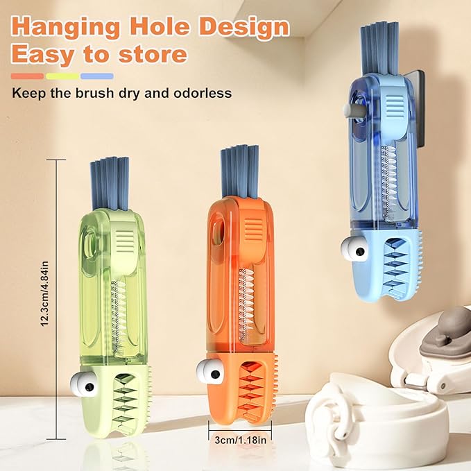 3 in 1 Cup Lid Cleaning Brush Set 6 Pcs, Gap Cleaner Brushs - Image 2