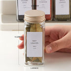 25 Pcs Spice Jars with Label- Glass Spice Jars with Gold Metal Caps, Shaker Lids - Image 2