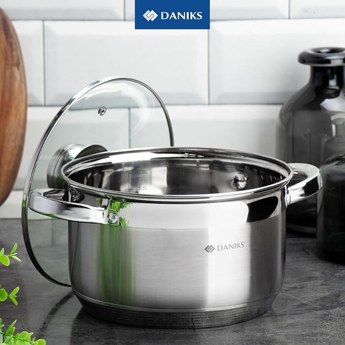 Daniks Standard 7 Quart Stainless Steel Stock Pot - Image 8