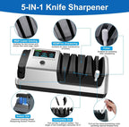 Upgrade 5-in-1 Electric Knife Sharpener, Professional 3-Stage - Image 3