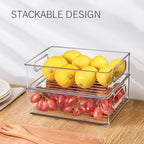 Stackable Refrigerator Organizer Bins, 6 Pack Clear Kitchen Organizer Container - Image 2