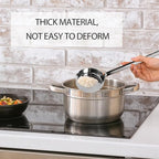 4 Pcs 3 oz 10.55 Inch Silver Stainless Steel 201 Long Handle Cooking Spoon - Image 4
