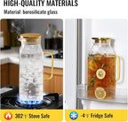 4 Pack 2 Liter/68 oz Square Glass Pitcher - Image 6