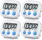 4 Pack White Digital Kitchen Timer Magnetic Digital Timer by Unknown
