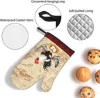 Rooster Chichen Oven Mitts and Pot Holders Sets, Cute Hot Pads Baking Gloves - Image 5