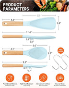 Cooking Spoon and Rice Scooper for Nonstick Cookwares, Wood Handle Spoon for - Image 2