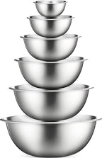 FineDine Stainless Steel Mixing Bowls Set, Dishwasher Safe, 6 Piece Metal by FINEDINE