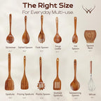 12 Pcs Wooden Cooking Utensils Set – Luxury Wooden Kitchen Utensils - Image 3