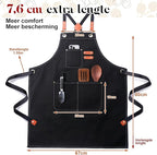 Plus Size Kitchen Apron for Men Women, Cross Back Cotton Canvas Chef Apron - Image 5