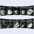 Stainless Steel Kitchen Utensils 12 Pcs, Small Cooking Utensils Set, Serving - Image 7