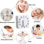 Weewooday 2 Pieces 60 Minute Visual Kitchen Timer Hour Mini Countdown - Image 2
