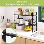 Across-Star Expandable Cabinet Shelf Organizer Rack, Stackable Kitchen Counter - Image 4