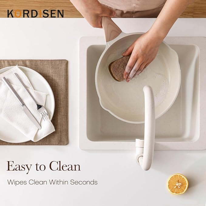 Kordisen Ceramic Non Stick Frying Pans Skillet, 8 Inch Ceramic Small Egg Pan - Image 6