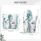 Teal Daisy Oven Mitts Pot Holders Set Silicone Heat Resistant Farm Teal Daisy - Image 3