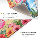 Summer Flamingos Dish Drying Mat 18x24 inch Tropical Beach Microfiber Washable - Image 3
