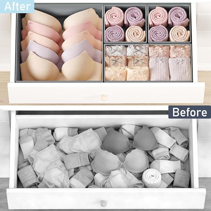 DIMJ Drawer Organizer Clothes, 21 Pack Dresser Organizer, Foldable Closet - Image 6