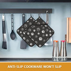 Cute Cat Dog Paw Pot Holder Set of 2, Heat Resistant Potholders Oven Hot Pads - Image 6