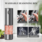Electric Salt and Pepper Grinder Set, Upgraded Larger Capacity Stainless Steel - Image 5