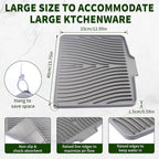 Silicone Dish Drying Mat 16x13, Food-Grade Silicone, Easy Clean Pad - Image 3