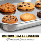 Commercial Quality Baking Sheet Pan Set, Natural Stainless Steel Cookie Sheet - Image 4