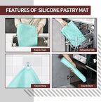 Silicone Baking Mat 20"L x 28"W, Extra Thick Dough Rolling Pad - Image 7