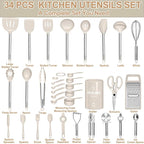 Kitchen Utensils Set-Umite Chef 34 Pcs Silicone Cooking Utensils Set - Image 2